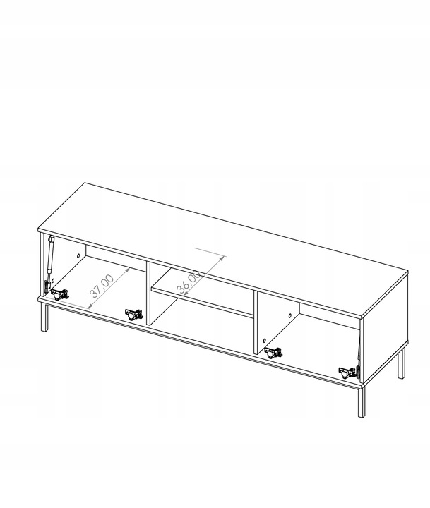Stolik szafka RTV drzwi szuflady loft czarny QUERTY RTV 2D 150 cm Marka Meble-Lux