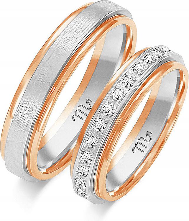 Jemné snubní prsteny růžové zlato 14k 585 r 29 30 31 elegantní lesklé