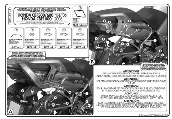 Kappa Nosič Bočných Kufov Monokey Side Honda Cbf 500/600/1000 Len Po