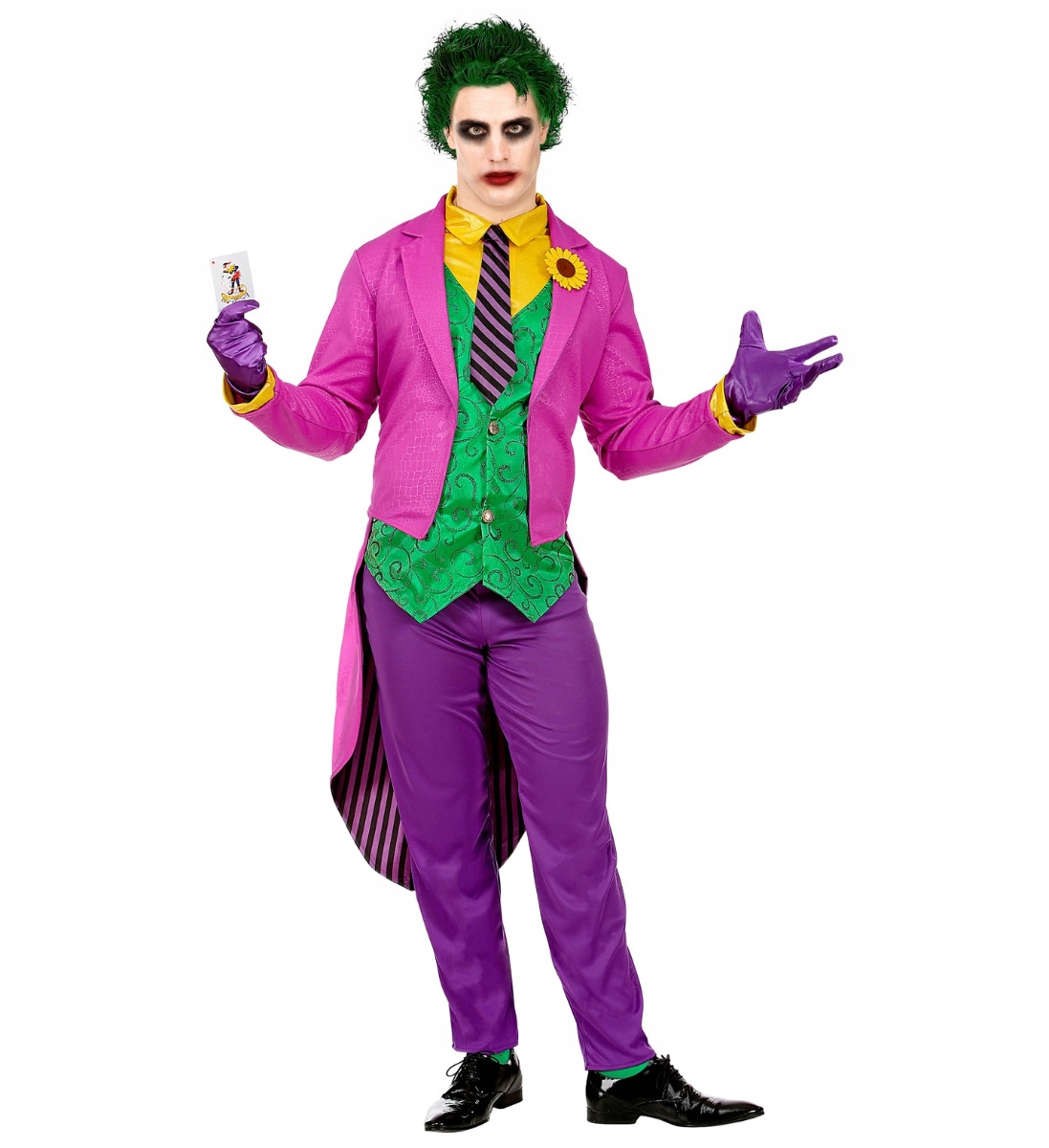 Kostým Jokera Temný klaun Kostým Bláznivý Joker Halloween L
