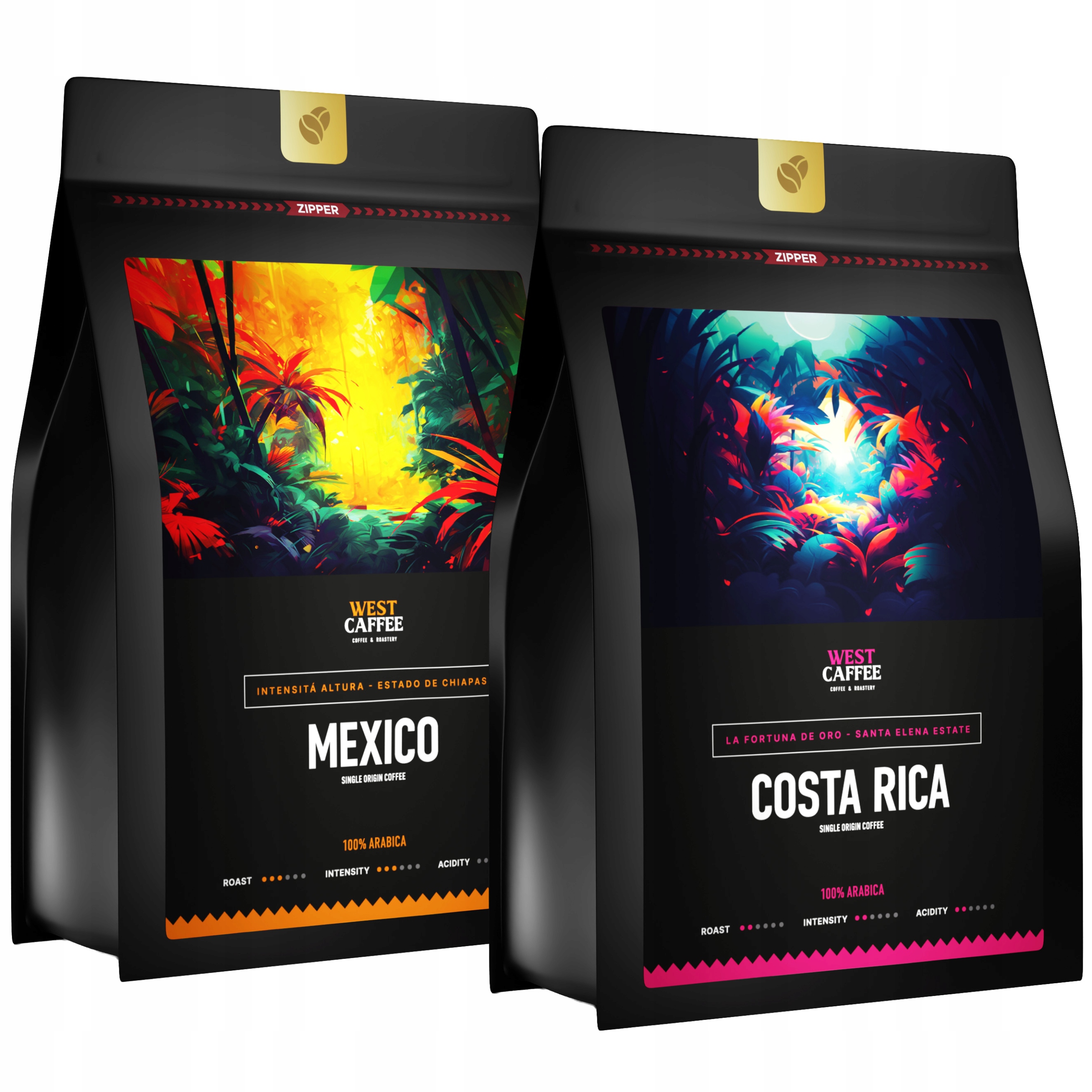 Levně Káva Zrnková 2x250G Sada Kostarika Mexiko 100% Arabica Čerstvě Pražená