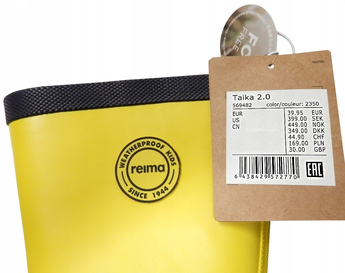 KALOSZE REIMA TAIKA 2.0 ODBLASKI NIEPRZEMAKALNE ŻÓŁTE r. 34 Marka Reima