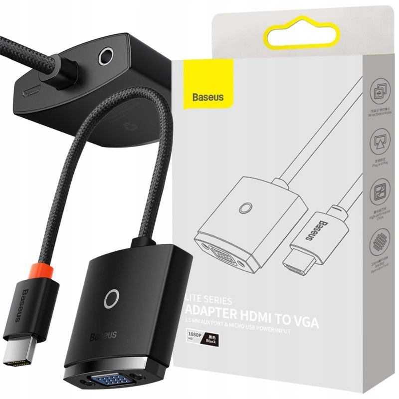 BASEUS KONWERTER ADAPTER HDMI DO VGA+AUDIO