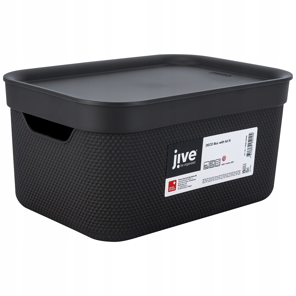 

Koszyk koszyczek Deco Box Jive z pokrywą 5l, Rotho