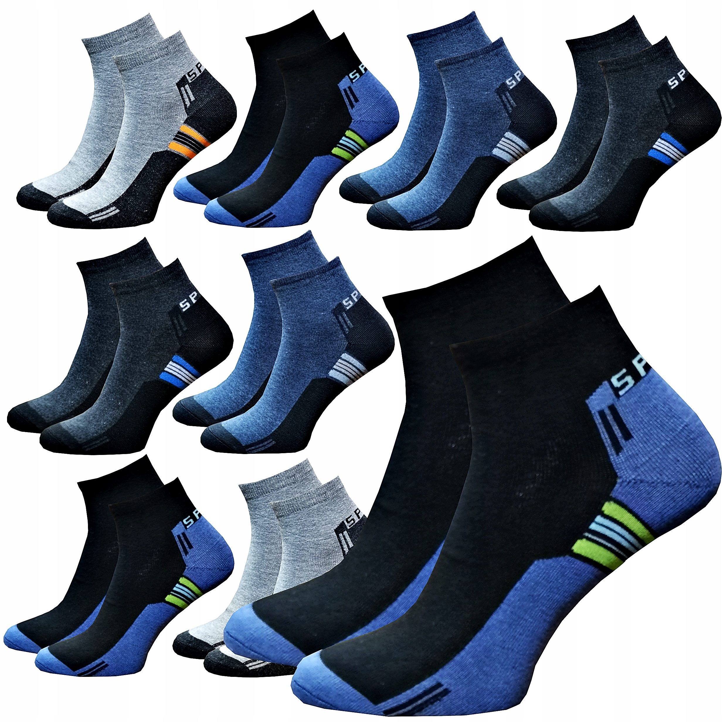 

10 x Skarpety Bawełniane-Skarpetki Sportowe 39-42