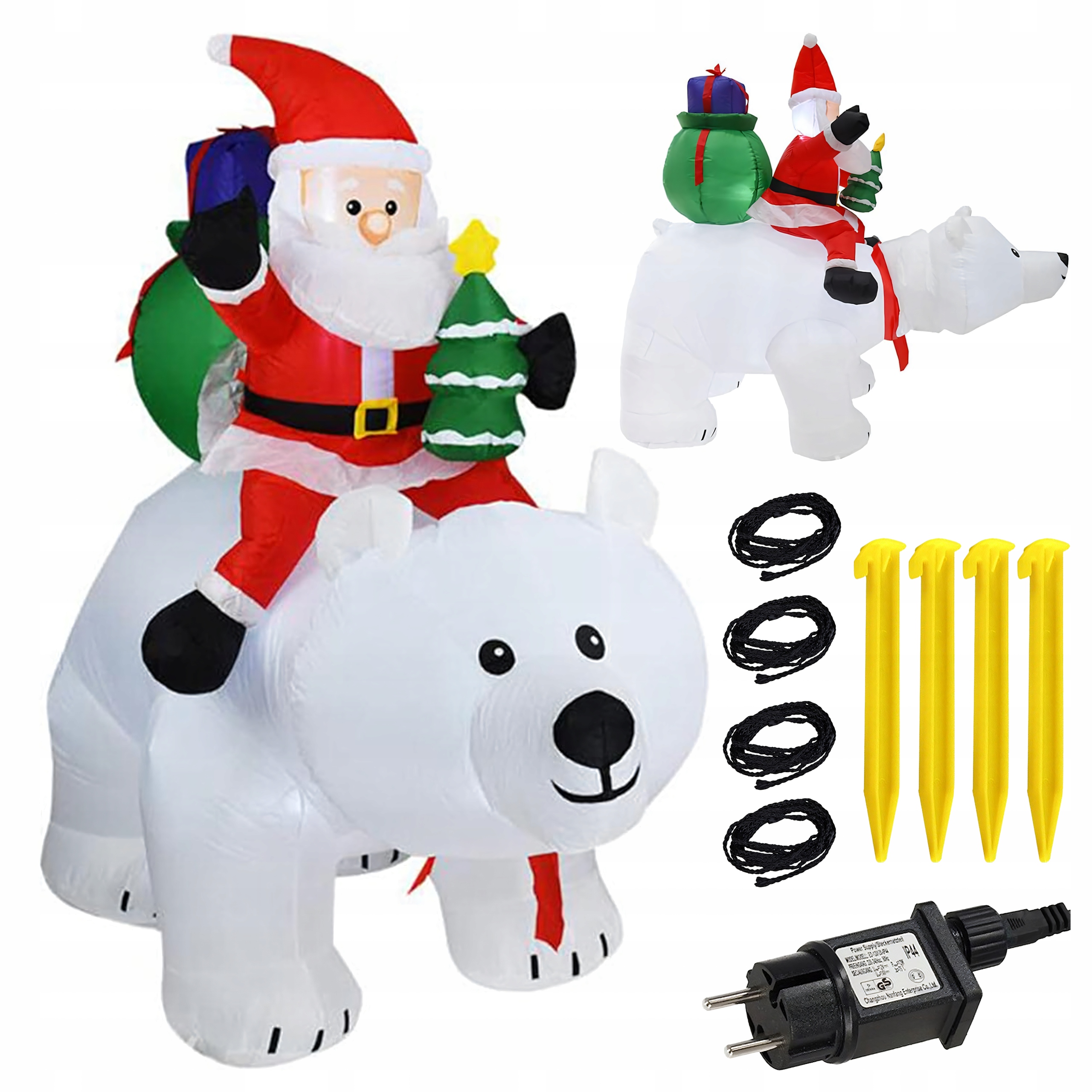 Vianočná Dekorácia Mikuláš Nafukovací na medveďa Medvedík XXL 210 cm