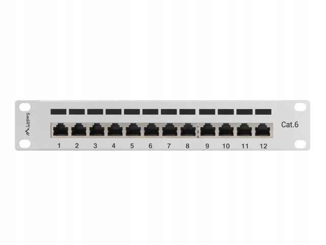 Patch panel Lanberg PPF6-9012-S 10'' 1U Ftp kat.6 12x RJ45