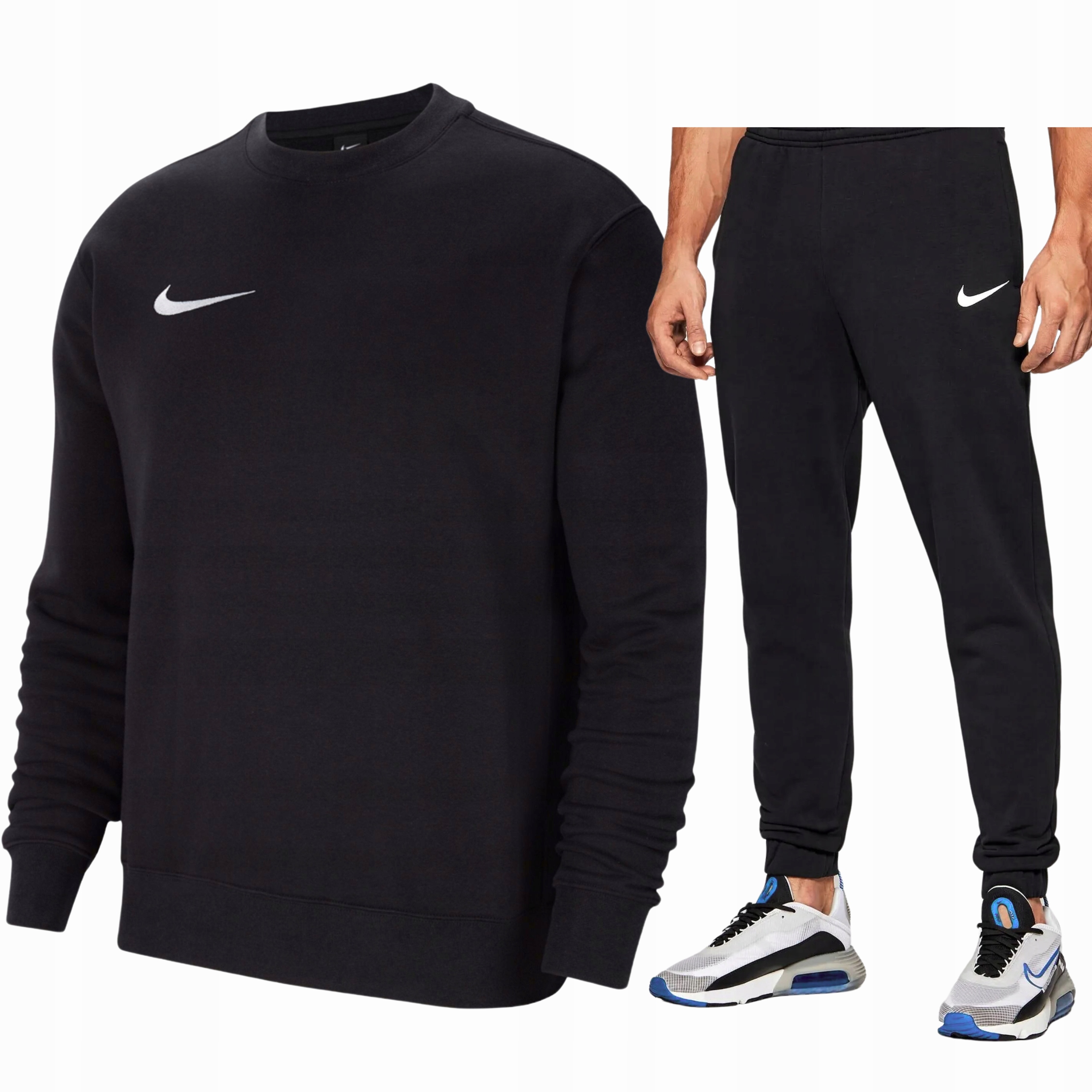 Nike dres męski komplet dresowy spodnie bluza bawełna roz. XL czarny
