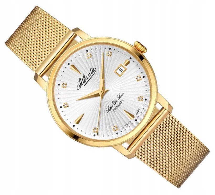 Dámské Švýcarské Hodinky S Diamanty Atlantic De Luxe 29355.45.27