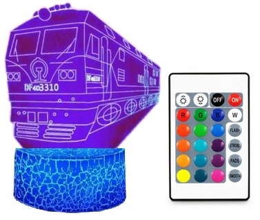

Lampka 3D Led Pociąg Ciuchcia Metro Kolor Pilot