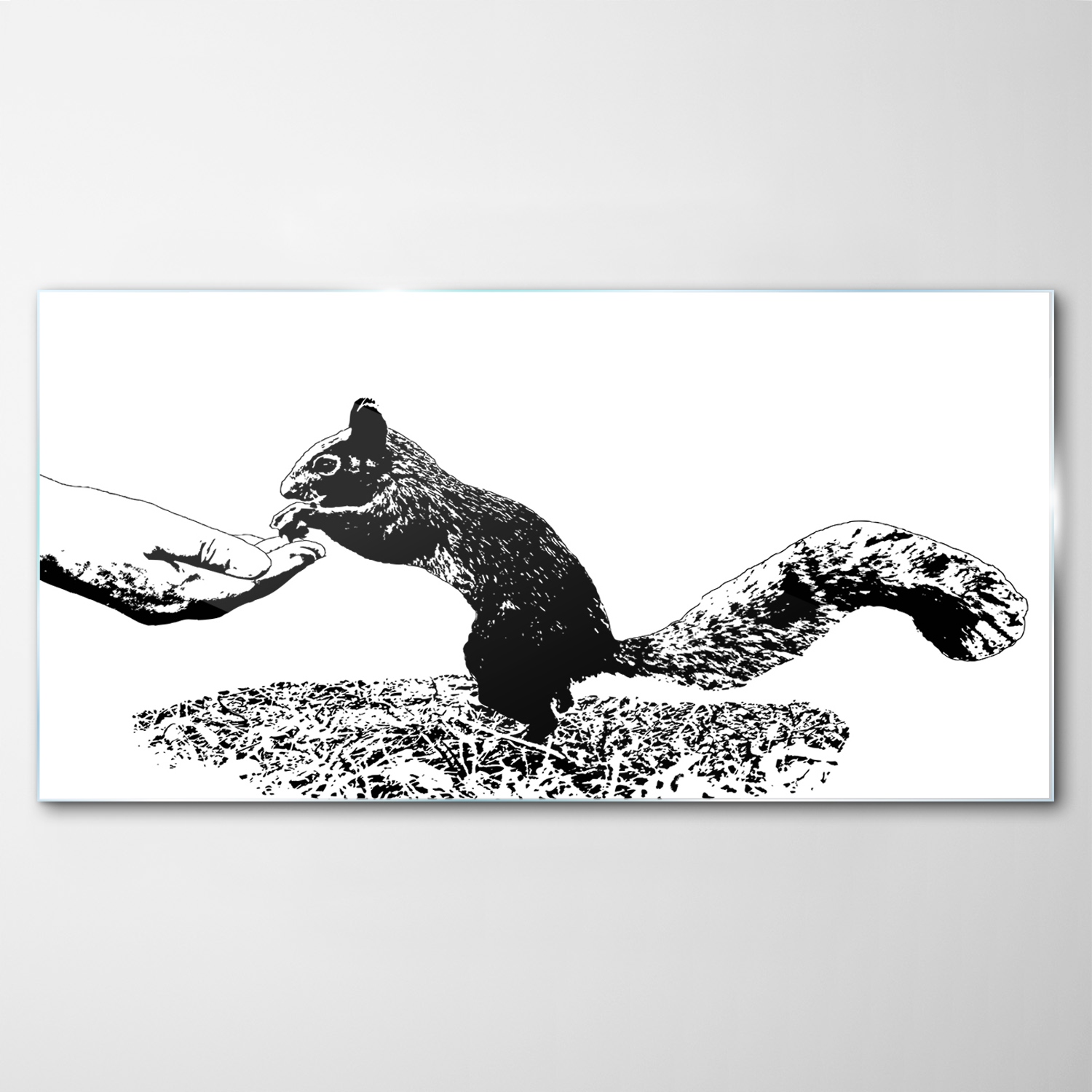 

Obraz Szklany Dekor Wiewiórka Sztuka Orzech 120x60