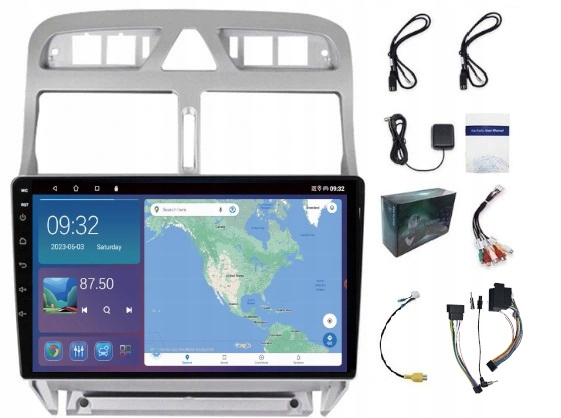 Rádio Navigácia Gps Peugeot 307 2001-2008 Wifi Carplay Usb 4GB 64GB