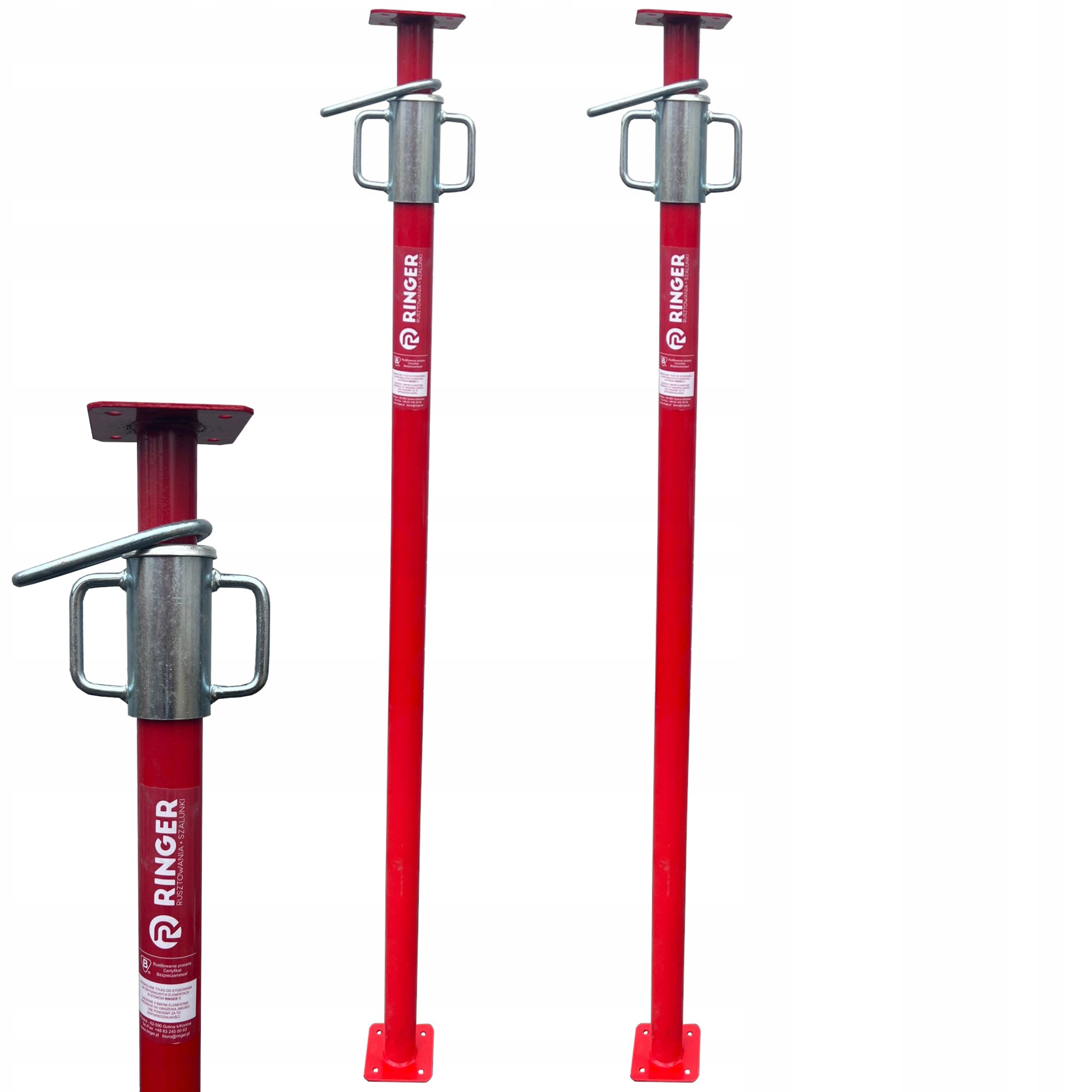 Podpora Stropowa 1,75 – 3,00 m Czerwona lakierowana stempel budowlana 2 szt