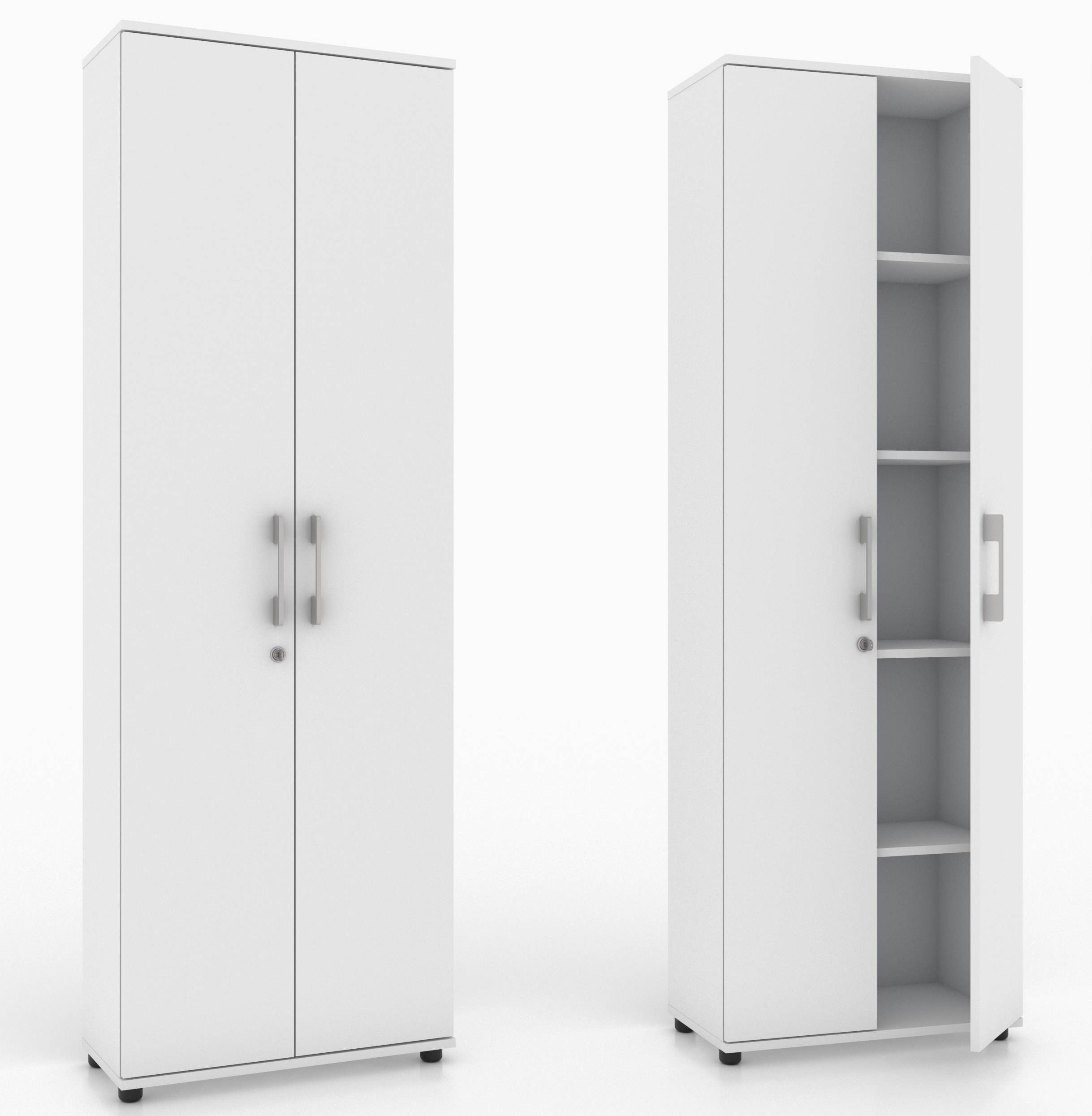 SZAFA BIUROWA ZAMKIEM NA KLUCZ SLIM DRZWIOWA BIAŁA DO BIUR SZKÓŁ GABINETU