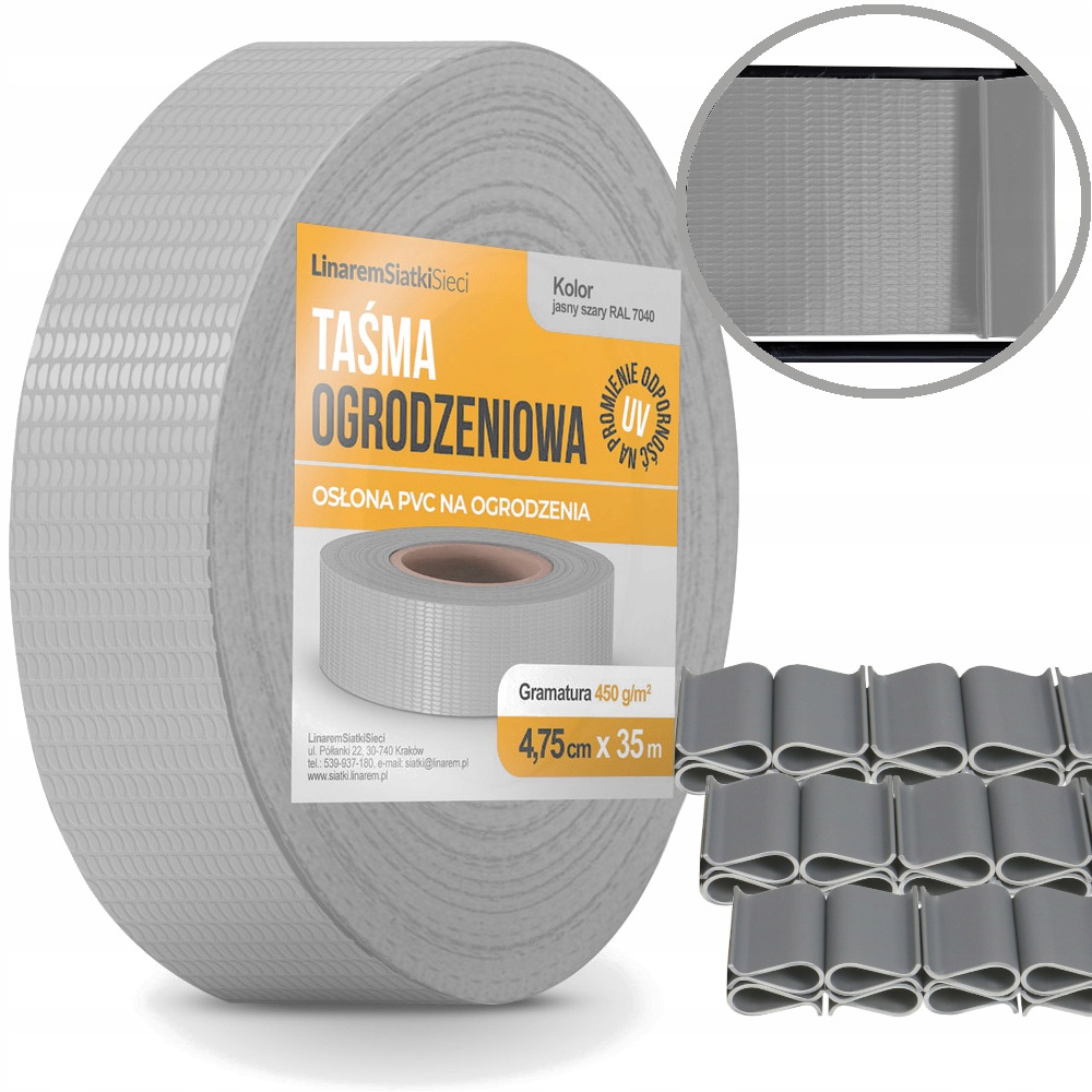 

Taśma Ogrodzeniowa 4,75 Panele 3D 450g Jasnoszara