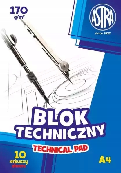 BLOK TECHNICZNY A4, BIAŁY