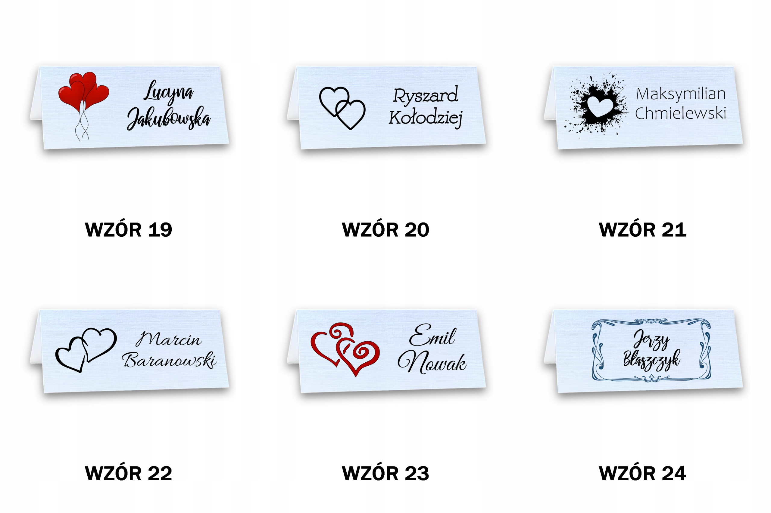 WINIETKI ŚLUBNE WESELNE NA STÓŁ WIZYTÓWKI ŚLUBNE 6 SZTUK KWIATOWE WYBÓR Liczba sztuk 6 szt.