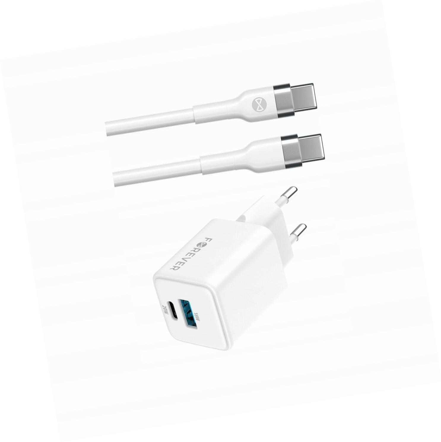 Szybka ładowarka GaN 20W 2 wejścia długim z kablem 2m do Samsung A32 4G