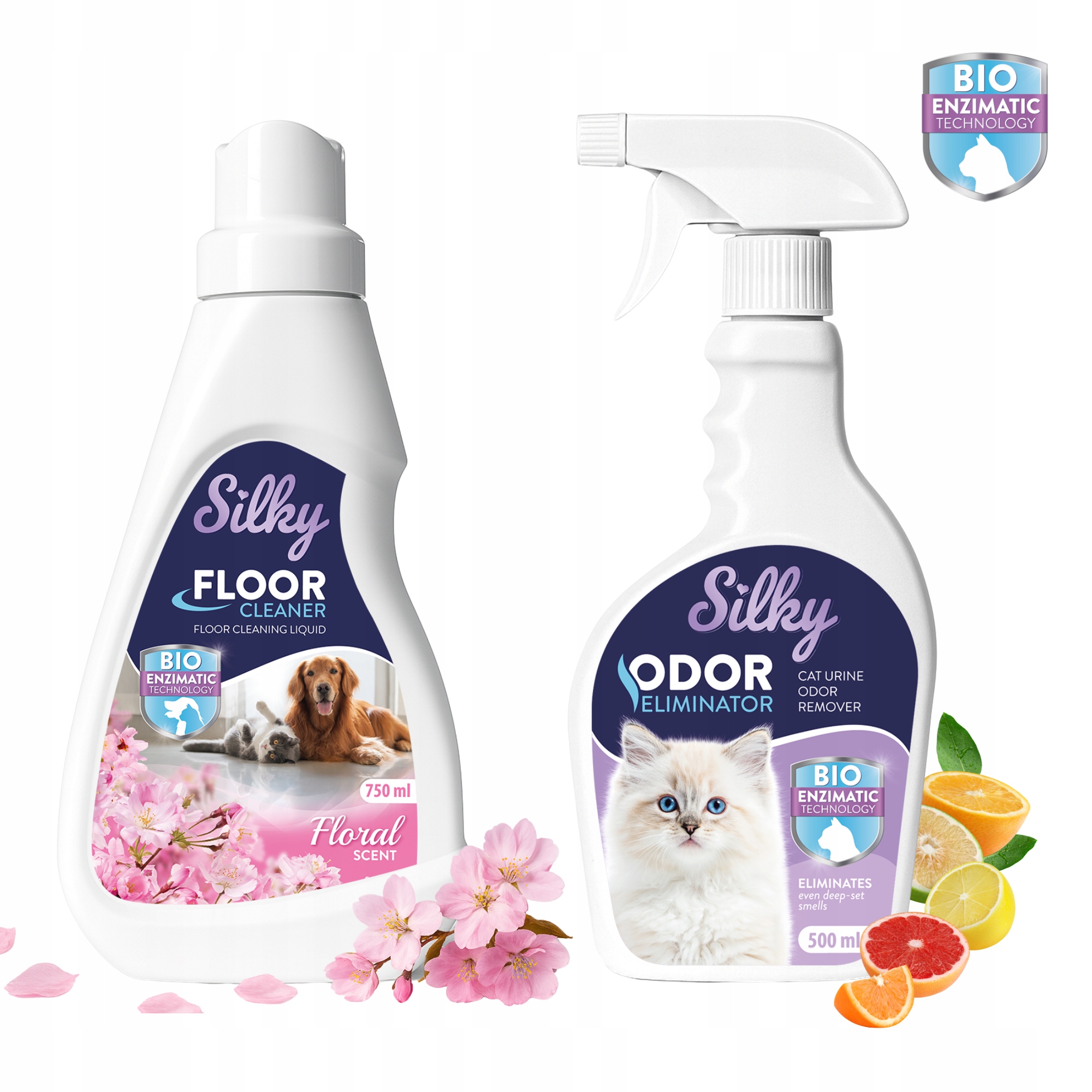 Levně Set neutralizátor zápachu moči s mycím prostředkem Nic Necítíte Po Kočce