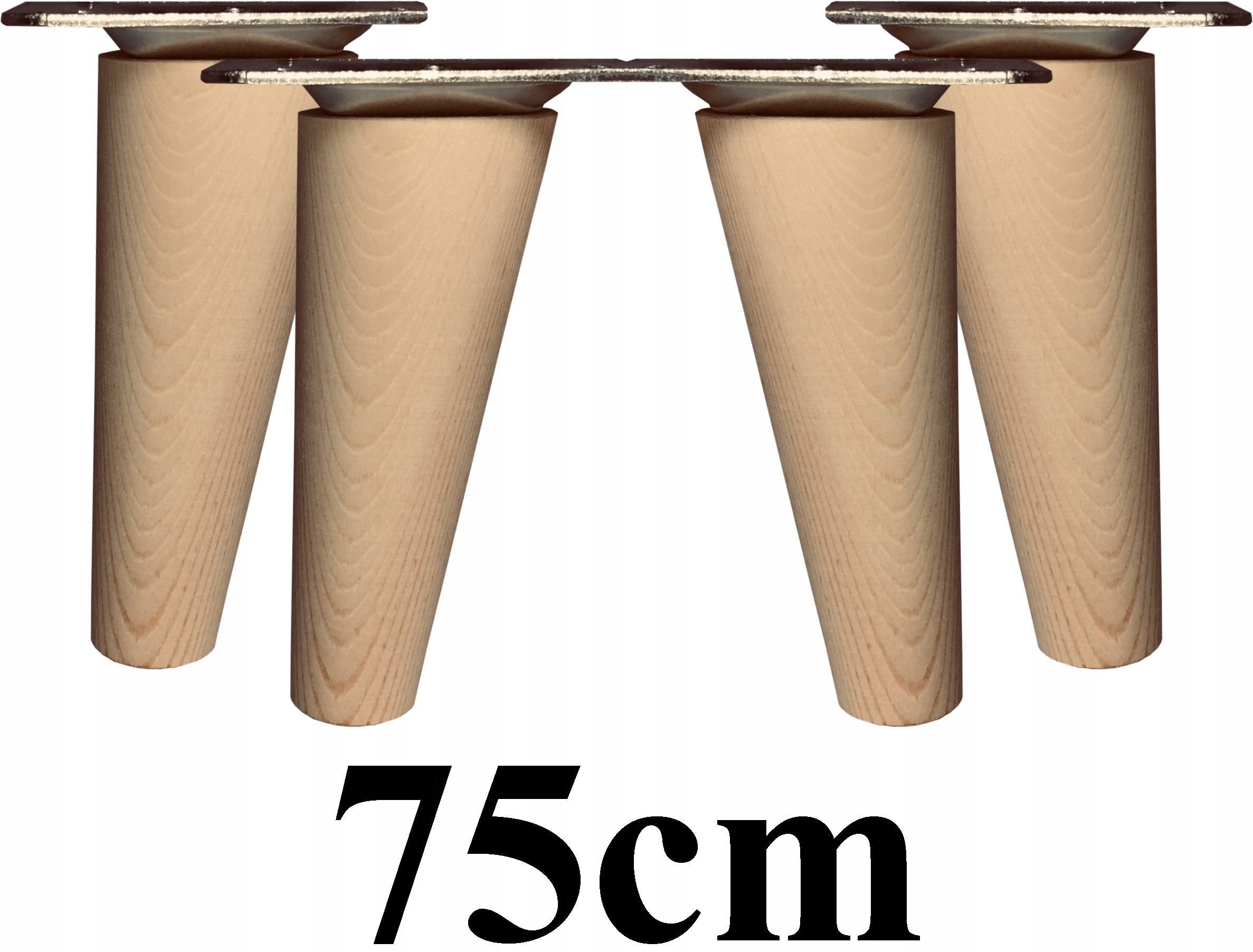 

Nogi Nóżki drewniane skośne 75cm 4szt blachy