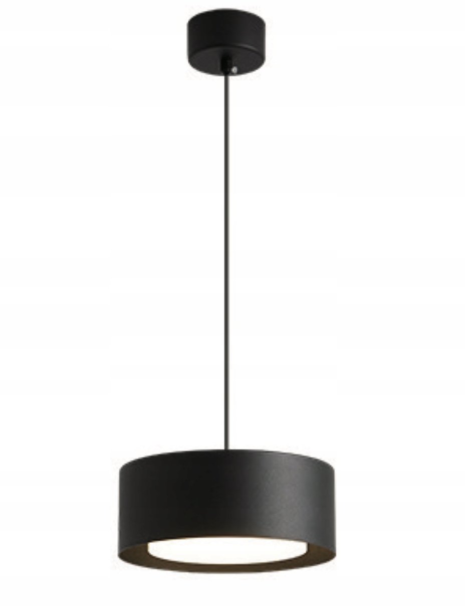 Cilindro P Black – moderní kovová závěsná Led lampa, černá