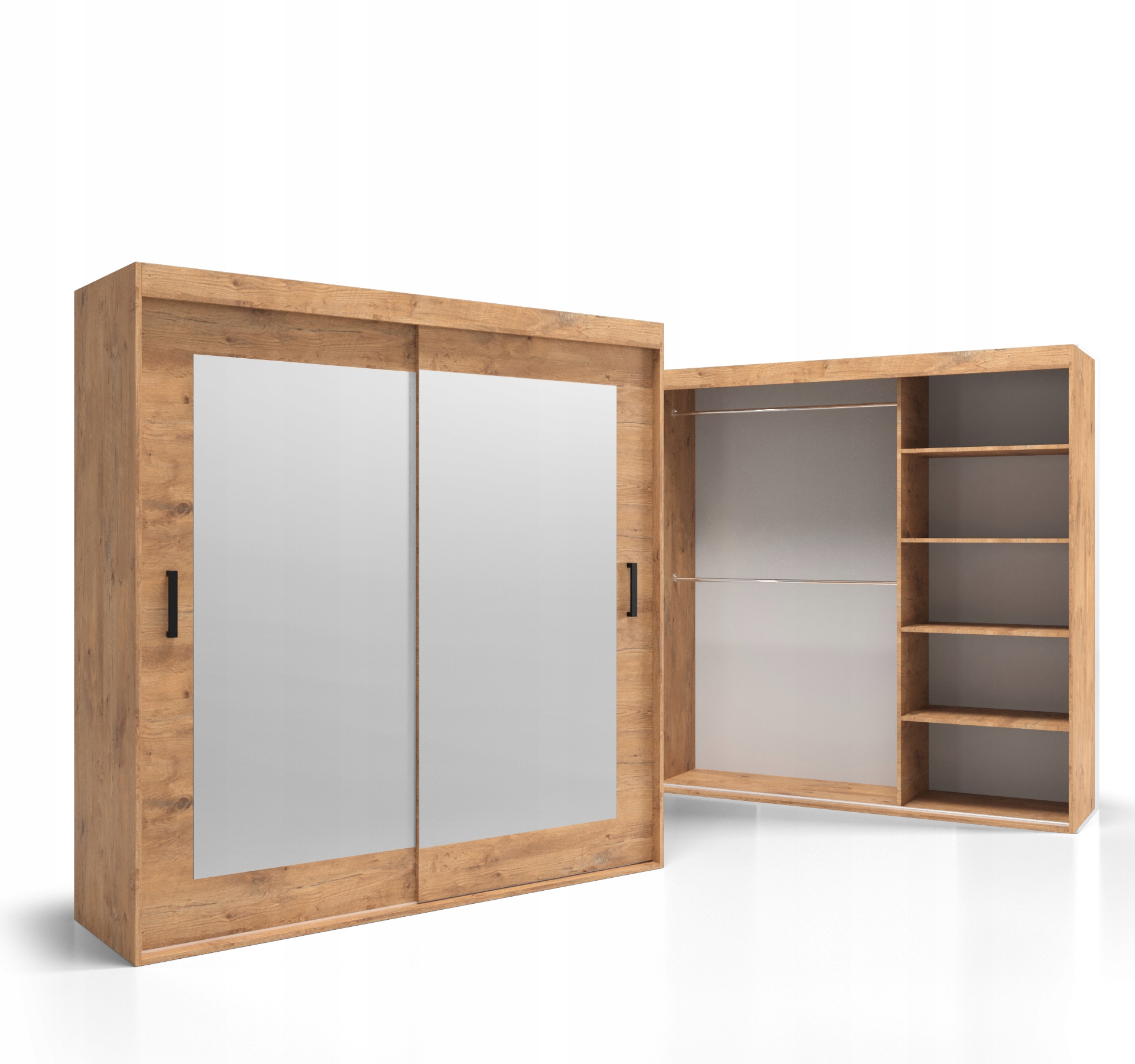 Skříň Šatní skříň 2 dveře 160x225 Deska 18 mm Zrcadlo VSZ106 O-sofa