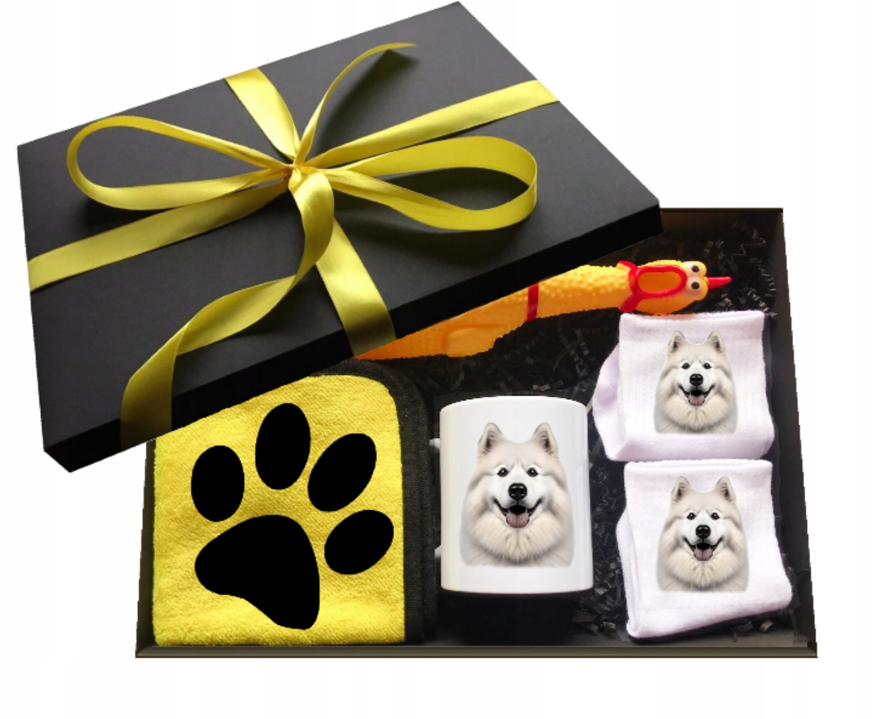 Sada s hrnkem dárek Pro Maminku box dárek k narozeninám pejsek Samoyed