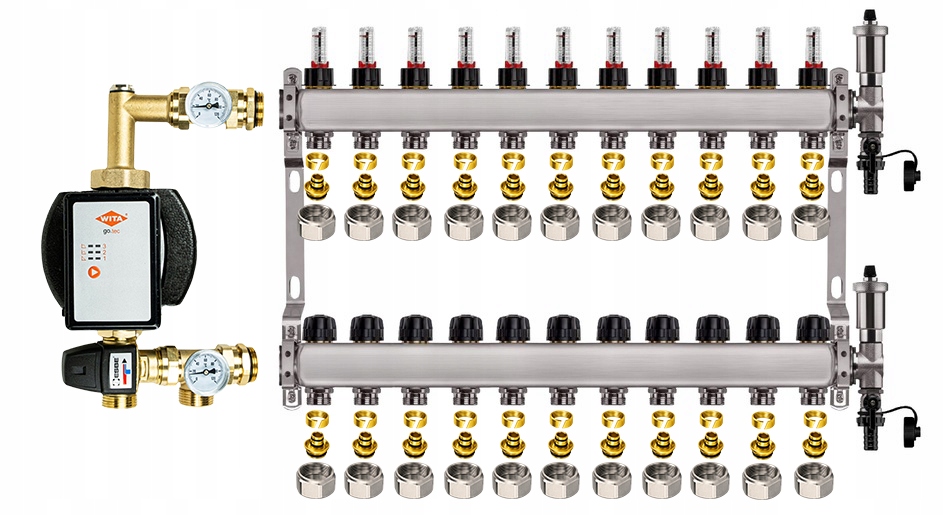 Rozdělovač pro podlahu 11 nerezový pro vytápění Čerpadlo Wita Pex