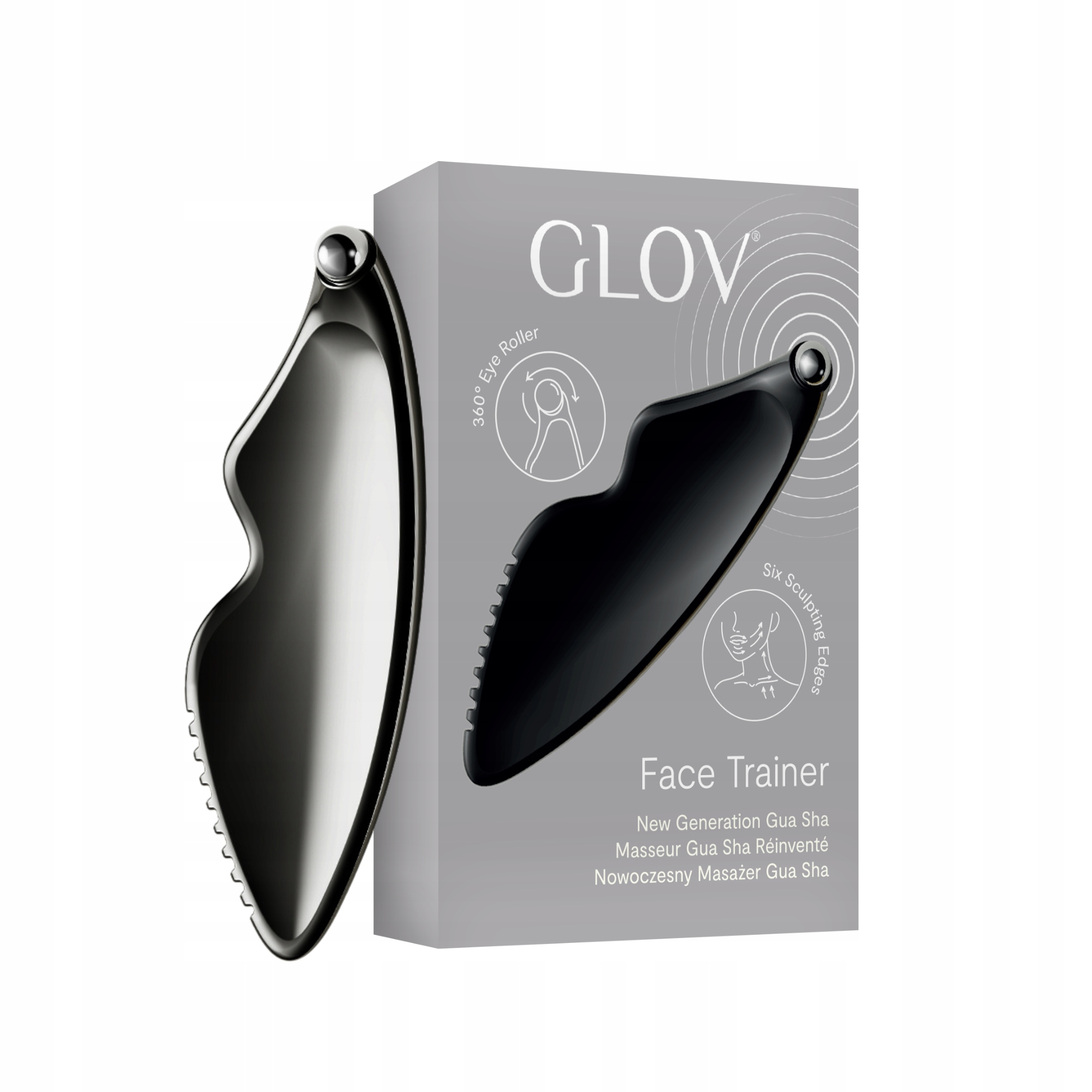 Nowoczesny Masażer do twarzy kamień Gua Sha Face Trainer Glov