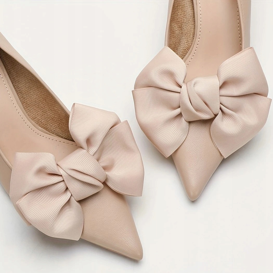 Kokardy do bot béžové žebrované 2 kusy B23