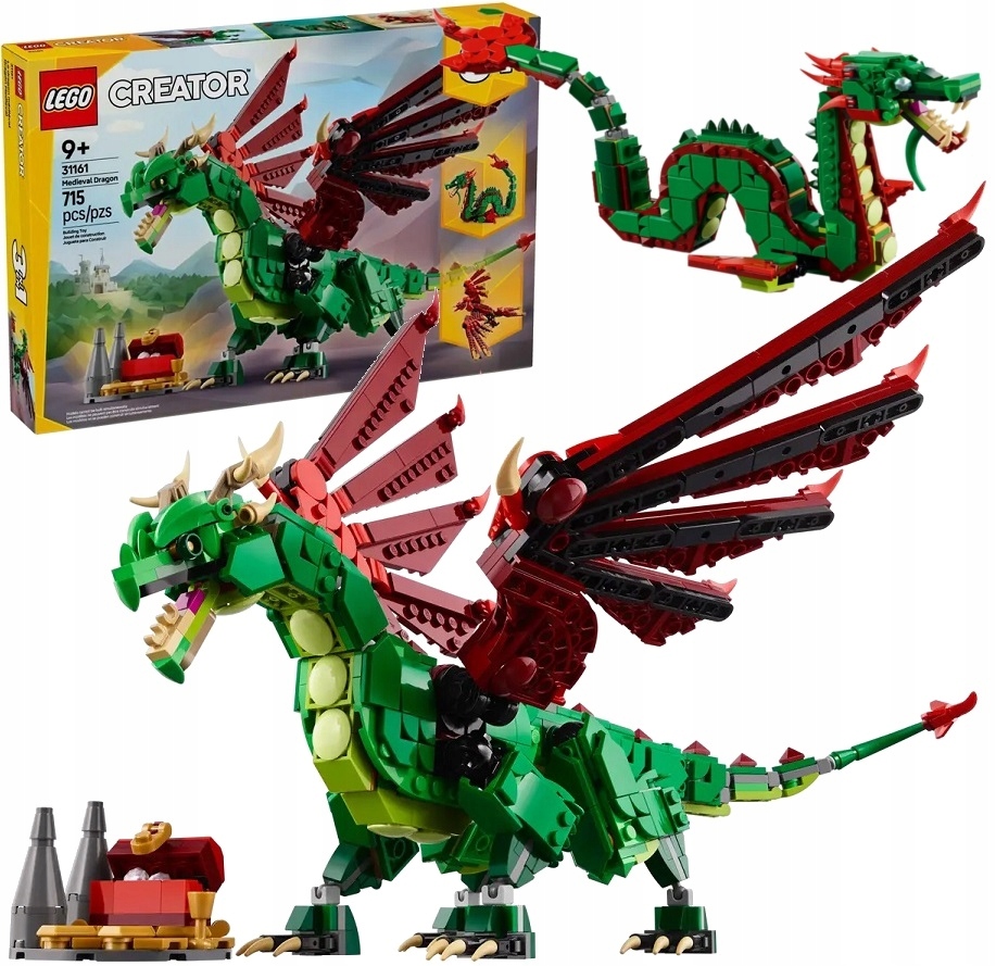 715 dílků stavebnice Lego Creator Středověký drak 31161