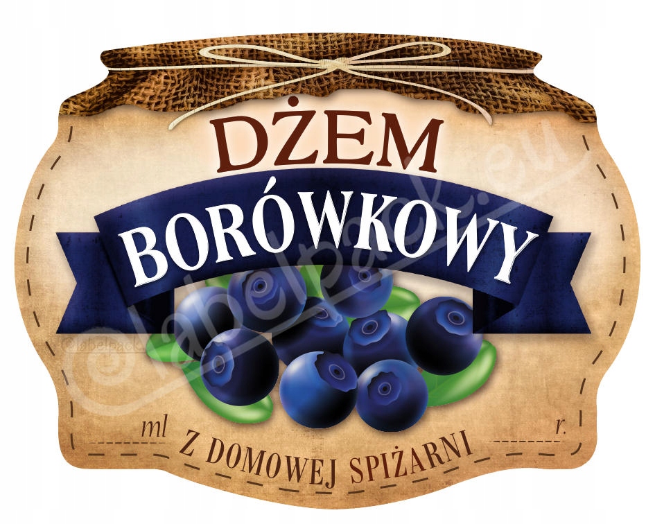 

Dżem Borówkowy Etykieta, naklejka 10x