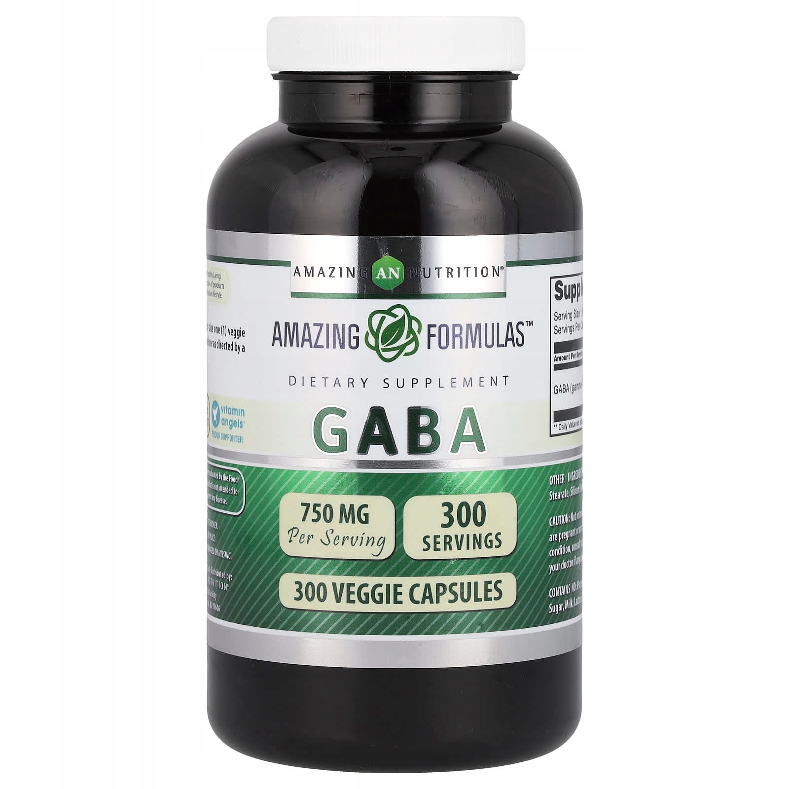 Amazing Nutrition, Gaba, 750 mg, 300 rostlinných kapslí