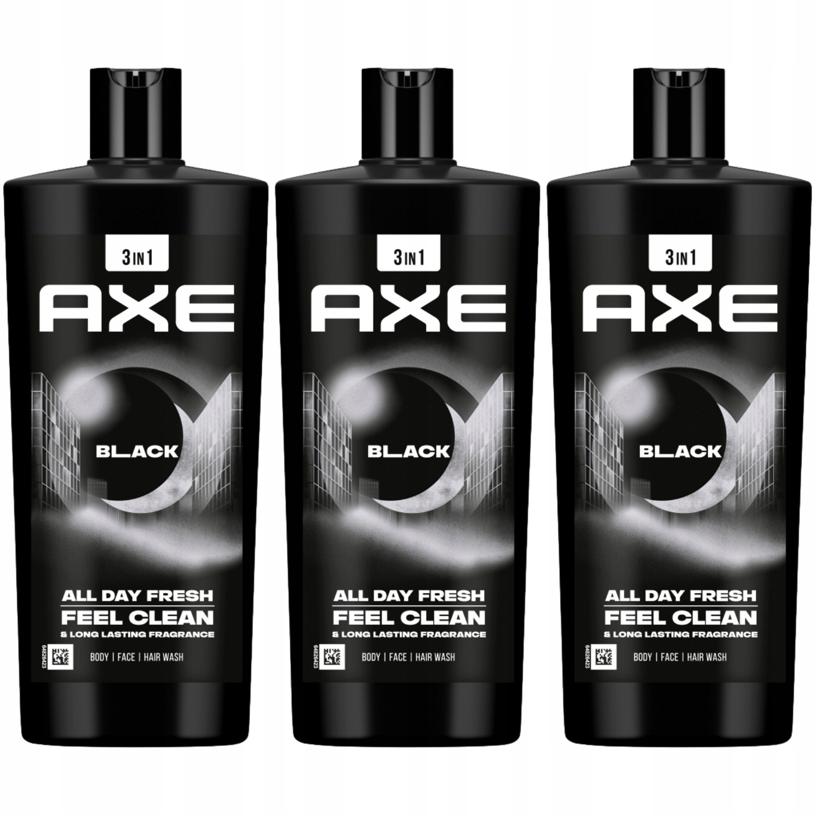 Axe Black żel pod prysznic 3w1 do ciała, twarzy i włosów 700 ml 3x