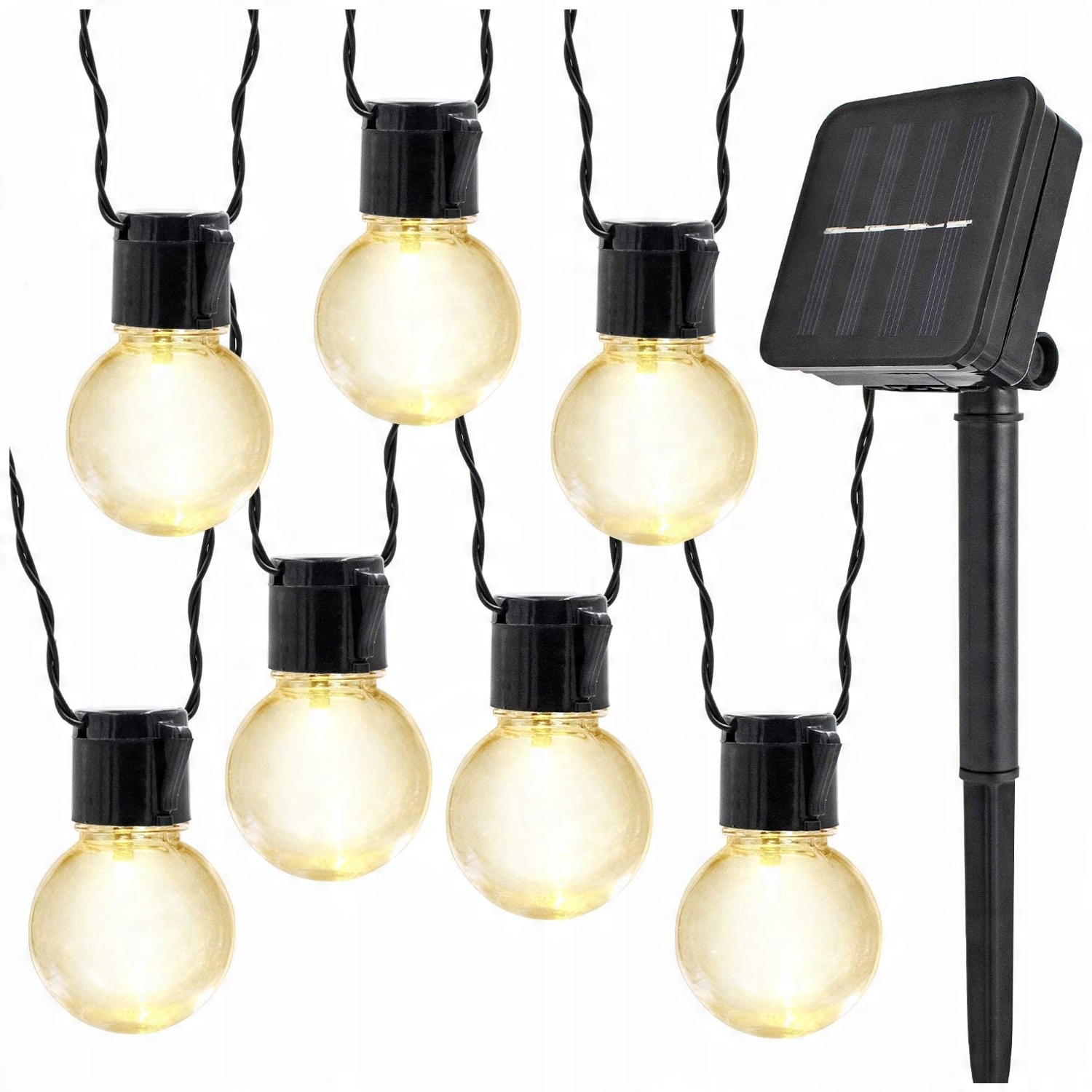 

Girlanda Solarna Lampki Ogrodowe 5M 20 Żarówek Led
