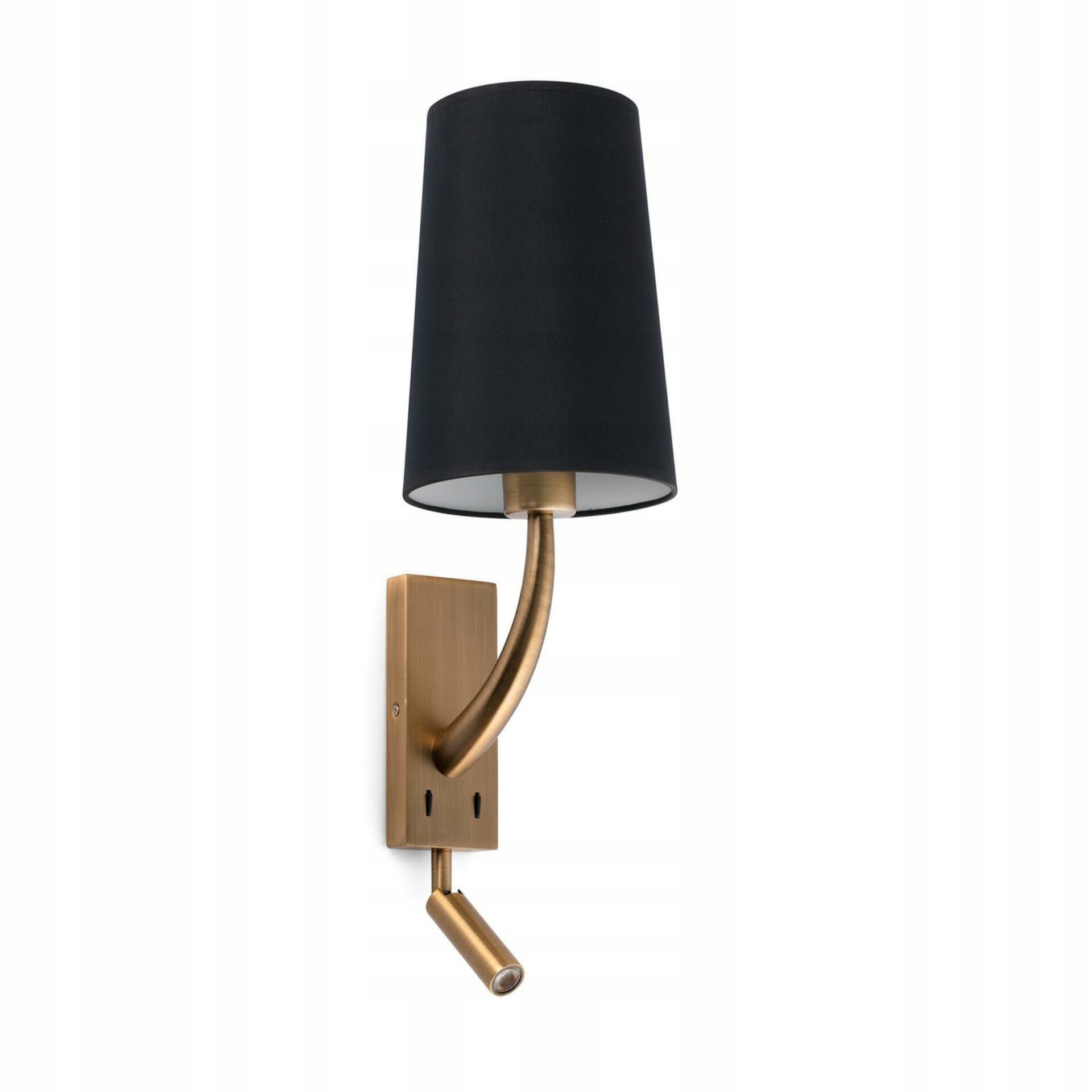 Faro Rem nástenná lampa starozlatá/čierna s čítacou lampičkou, E27, 19W