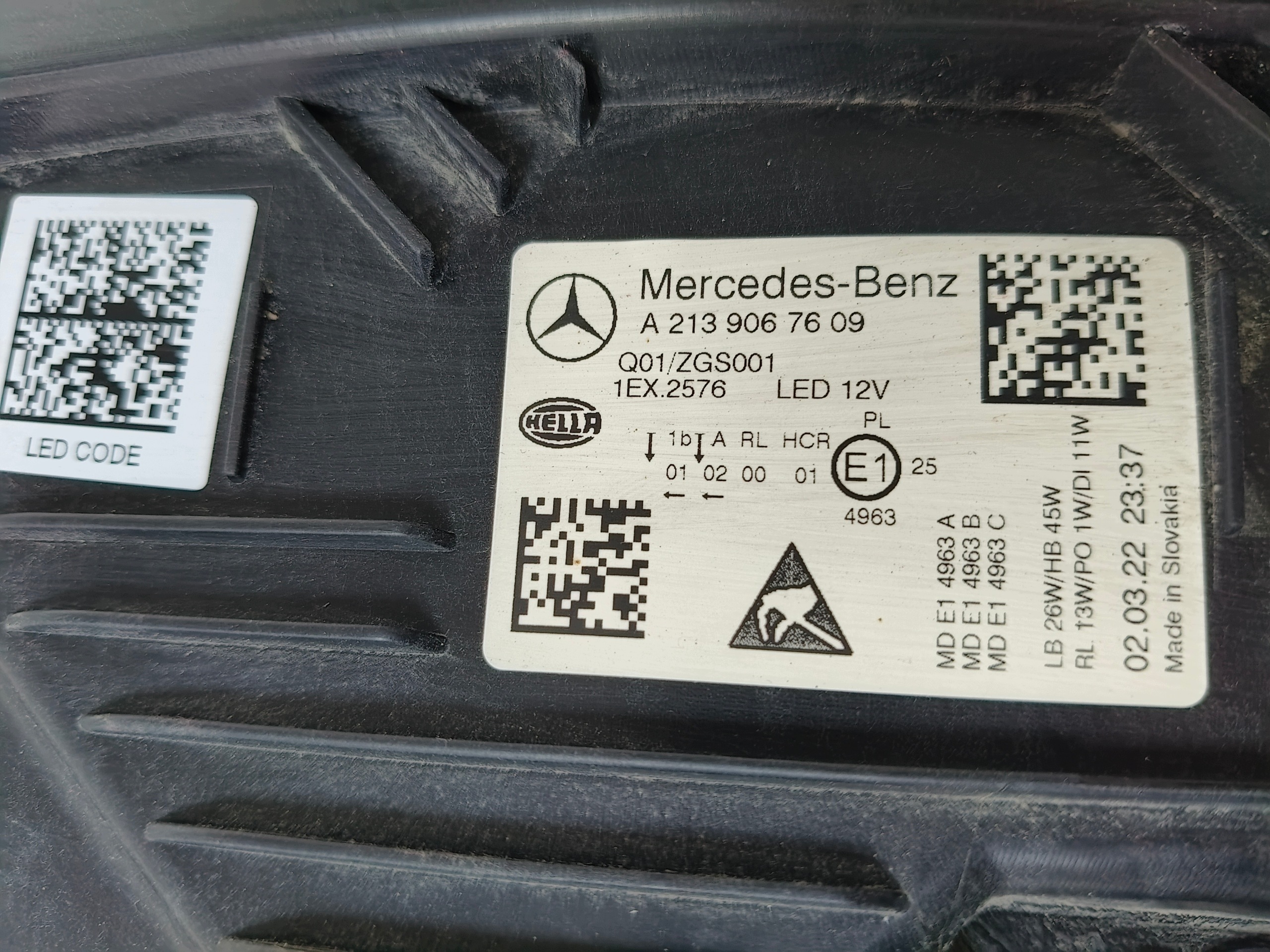 light right MERCEDES E-KLASA W213 20- LIFT FULL LED