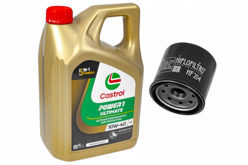 Sada, olejový filter HF204 motorový olej Castrol Ultimate 4T 10W40 4 litrov