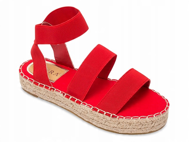 

Beżowe Sandałki Na Gumki Espadryle Damskie 36