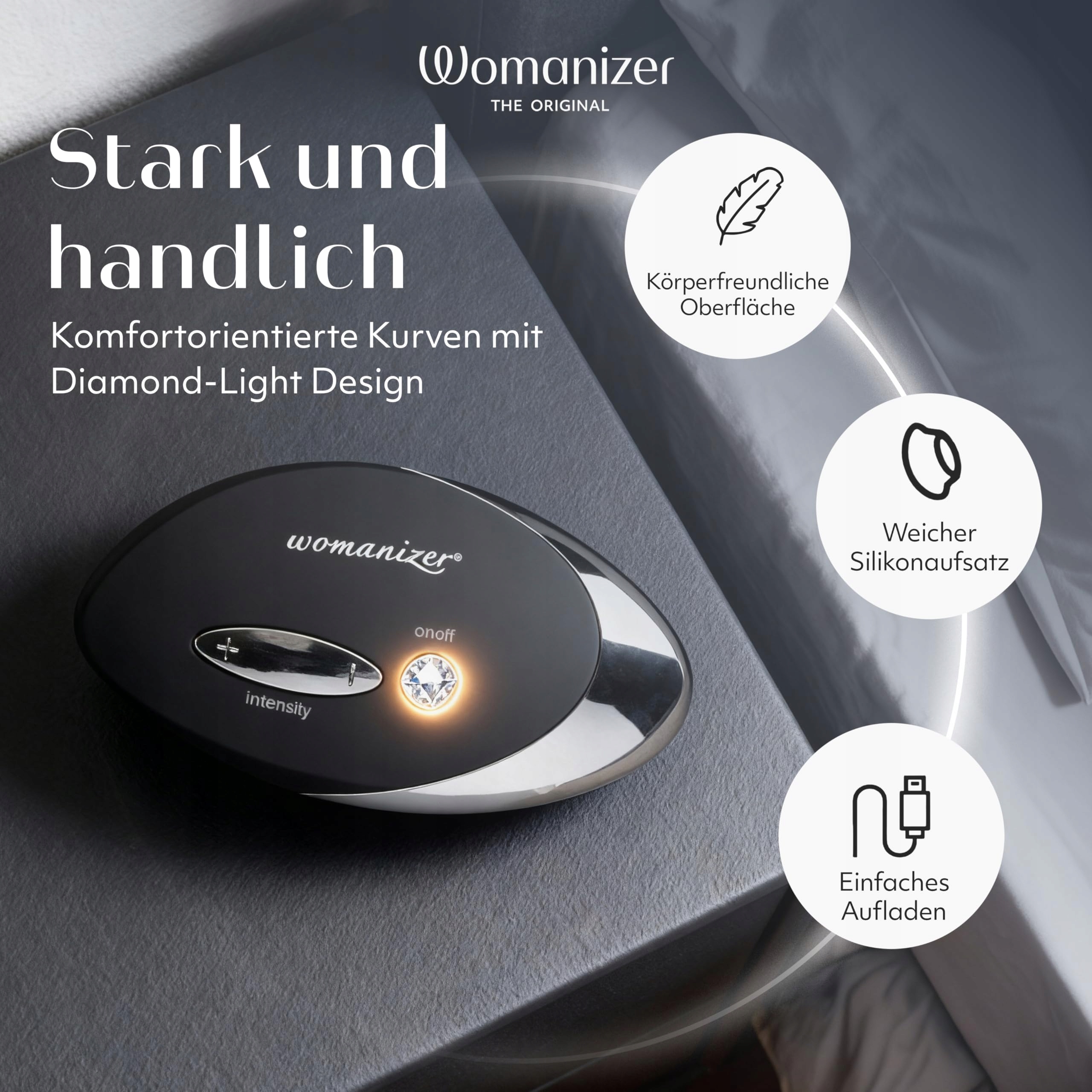 WOMANIZER W500 Wibrator Klitoralny Dla Dorosłych 12 Trybów Wodoodporny — miniatura 3