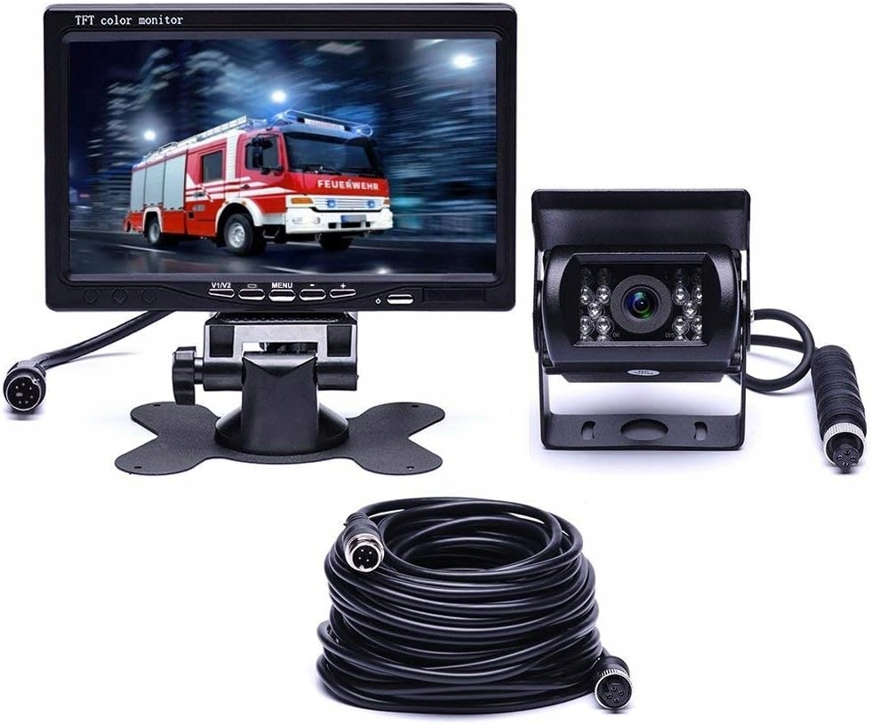 Kamera Cofania Samochodowa 7" Hd Monitor Led 10m autobus Ciężarówka 5PiN