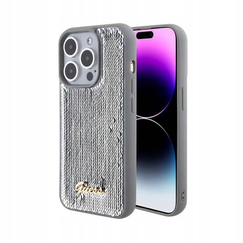 Guess – Pouzdro pro iPhone 15 Pro (stříbrné)