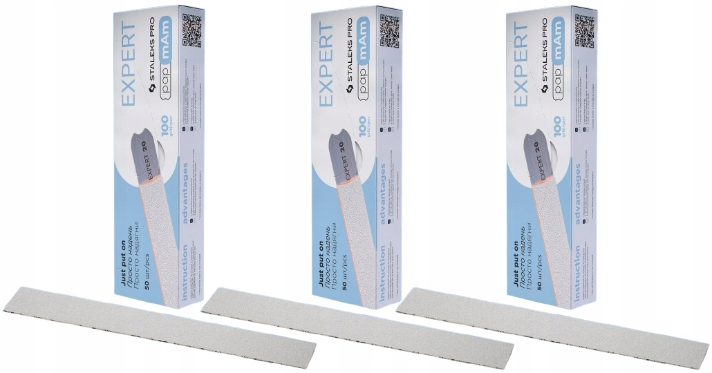 Staleks Vyměnitelné pilníky Papmam Expert 22 100 Grit Bílé 150 kusů Trvanlivé