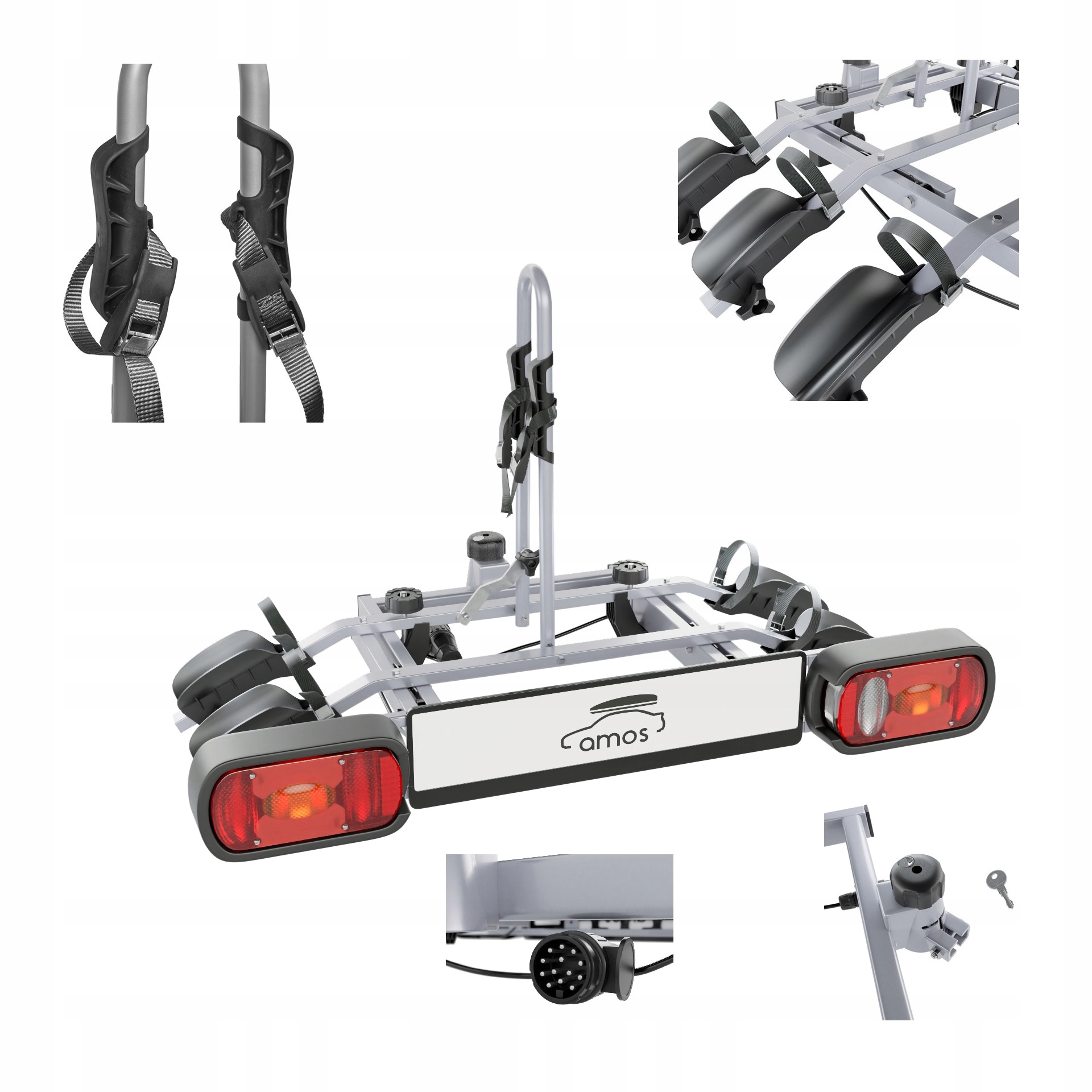 Bagażnik rowerowy platforma rowerowa na hak AMOS TYTAN 2 ROWERY UCHYLANY