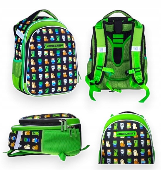 PLECAK TORNISTER SZKOLNY 2 KOMORY MINECRAFT USZTYWNIANY 31 L WYTRZYMAŁY