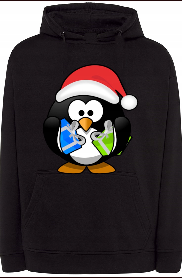 Vánoční mikina Tučňák Kapuce Módní vel. 3XL