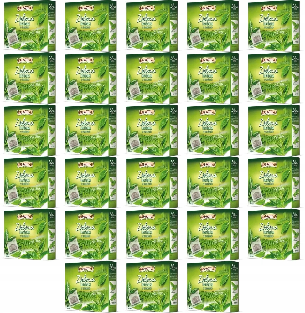 Big Active herbata Zielona Pure Green 40 Torebek x28