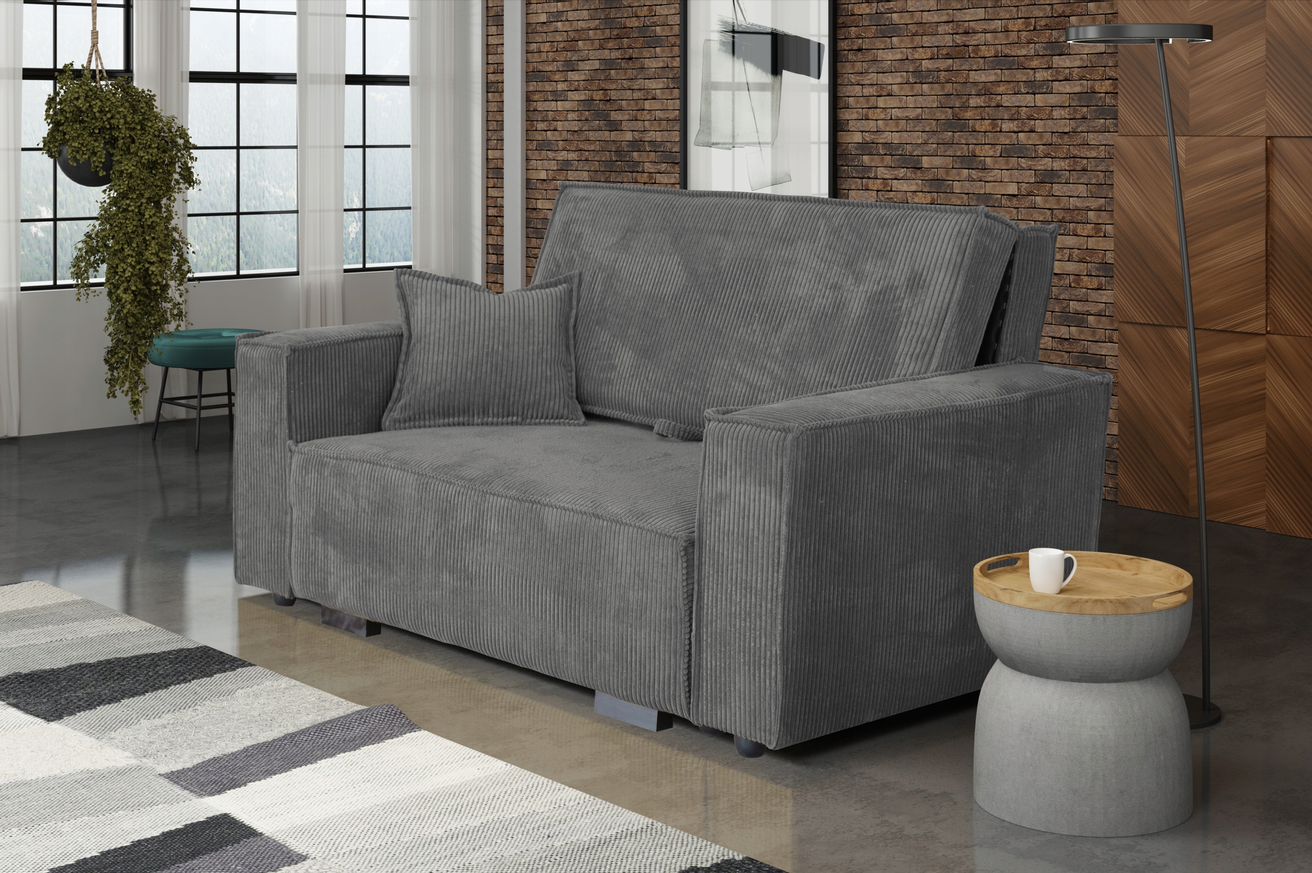welurowa sofa VIGA II STAR tapczanik rozkładany Długość mebla 196 cm