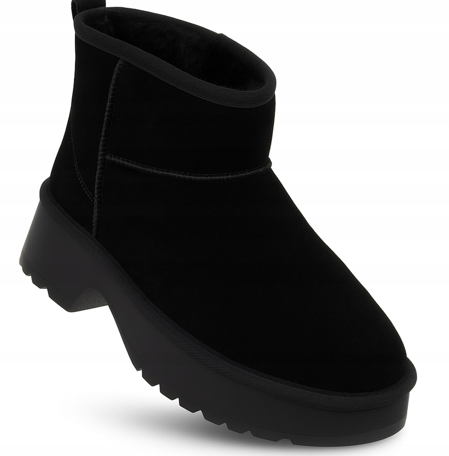 Solo Soprani Dámské černé zateplené kožené sněhule SSW521P30/01