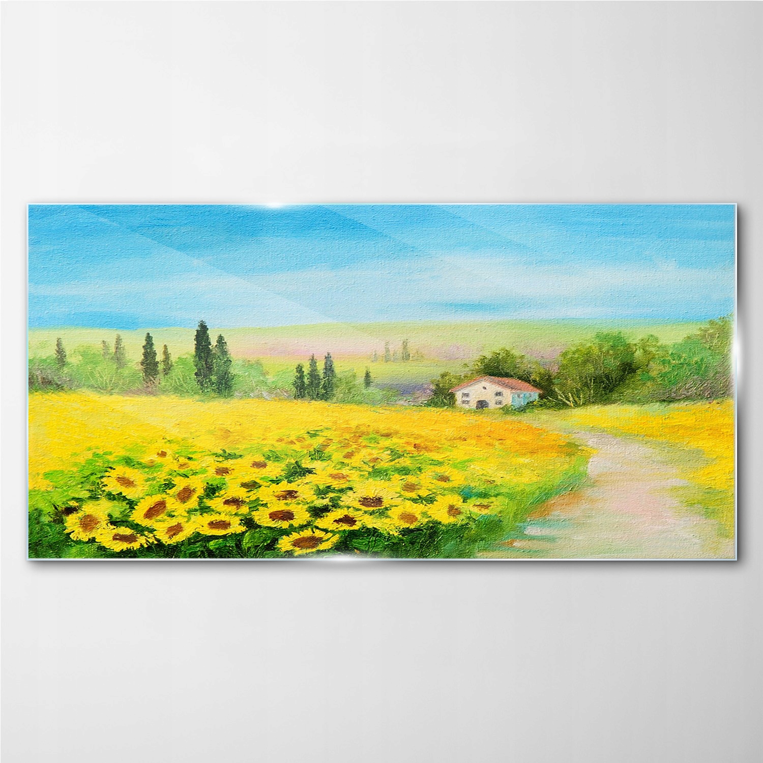

Obraz szklany Łąka słoneczniki krajobraz 140x70 cm